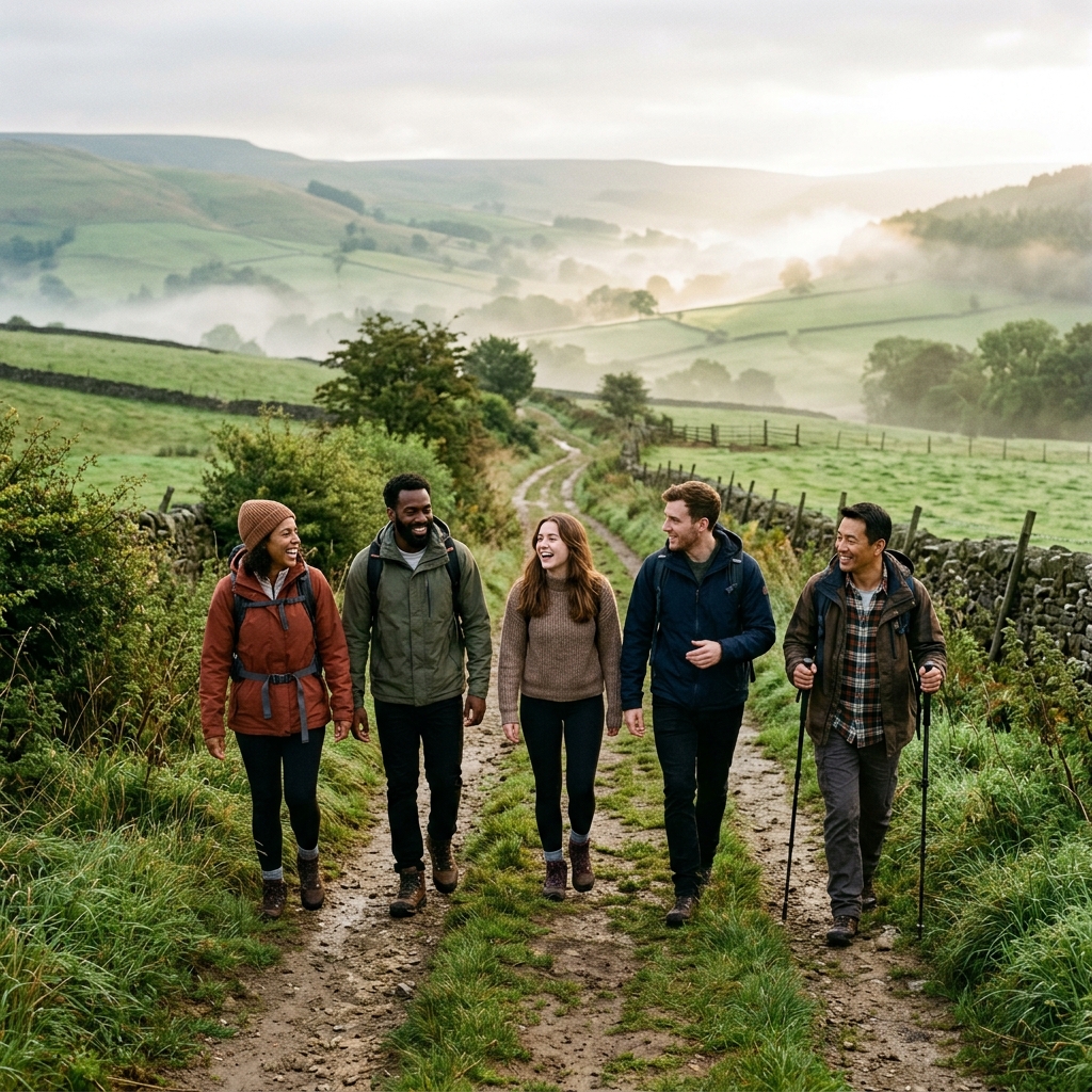 Community walks in the English countryside